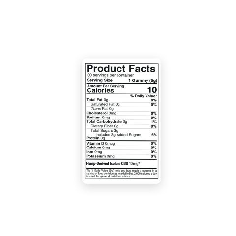 10mg CBD Isolate Gummies - Tropical Mix - Thumbnail 9