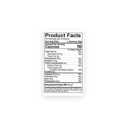 50mg CBD Isolate Gummies - Fruity Mix - Thumbnail 9