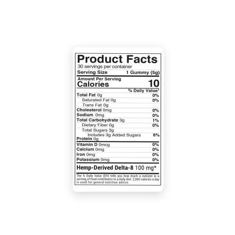 100mg Delta 8 + Live Resin Gummies - Rainbow Runtz - Indica - Thumbnail 9