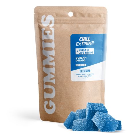 100mg Delta 8 + Live Resin Gummies - Durban Gelato - Hybrid - Thumbnail 2