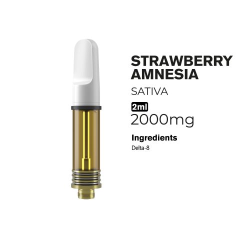 2000mg D8 Vape Cart - Strawberry Amnesia - Sativa - 2ml - Thumbnail 4