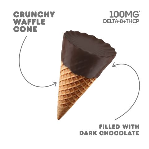 100mg Dark Chocolate Waffle Cones - D8 & THCP - Thumbnail 4