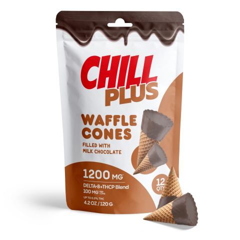 100mg D8, THCP Waffle Cones - Milk Chocolate - Thumbnail 2