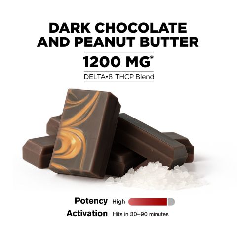 1,200mg Dark Chocolate & Peanut Butter Bar - Delta 8 - Thumbnail 4