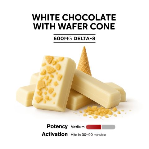 600mg White Chocolate & Wafer Cones Bar - Delta 8 - Thumbnail 4