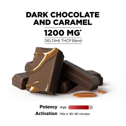 1,200mg Dark Chocolate & Caramel Bar - Delta 8 - Thumbnail 4