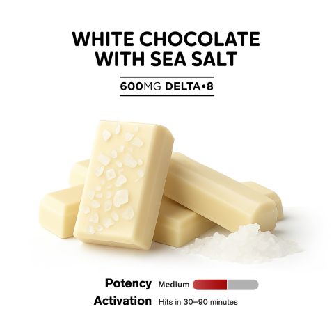 600mg White Chocolate & Sea Salt Bar - Delta 8 - Thumbnail 4