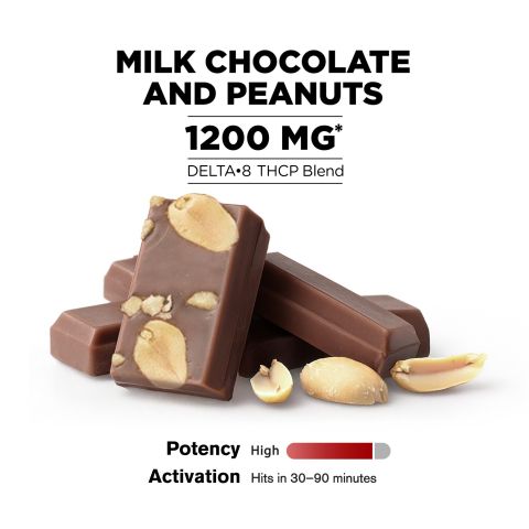 1,200mg Milk Chocolate & Peanuts Bar - Delta 8 - Thumbnail 4