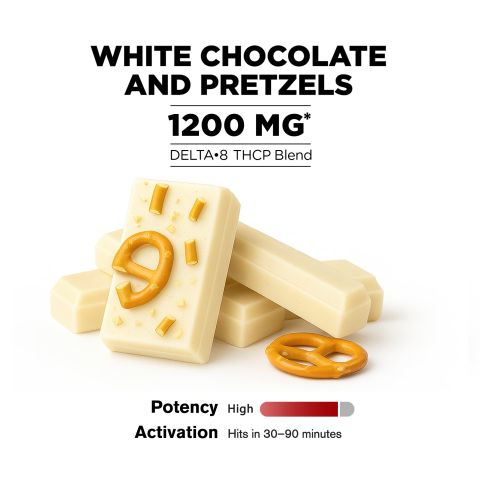 1,200mg White Chocolate & Pretzels Bar - Delta 8 - Thumbnail 4
