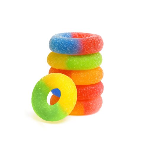 100mg Delta 8 Gummies - Assorted Sour Mix Rings - Thumbnail 1
