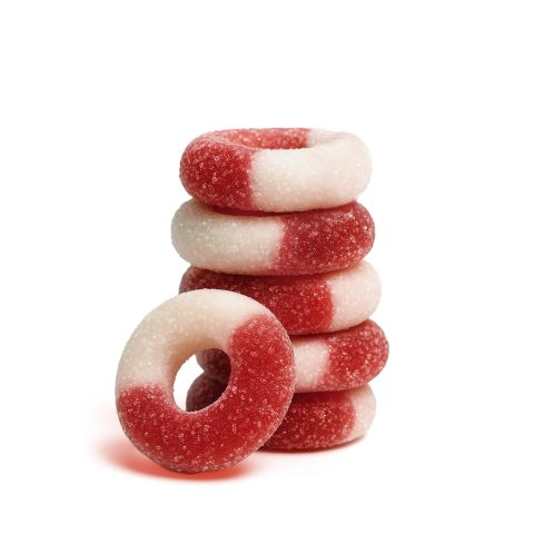 100mg Delta 8 Gummies - Sour Cherry Rings - Thumbnail 1