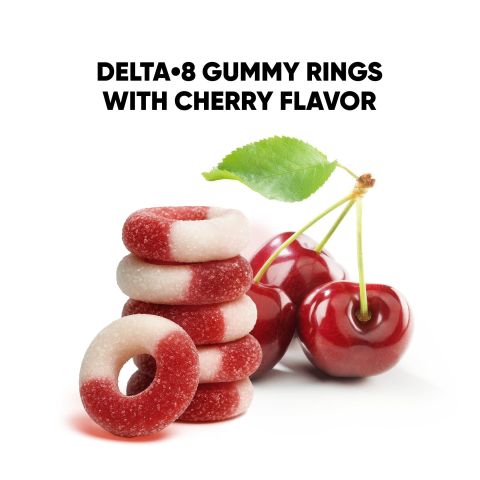 100mg Delta 8 Gummies - Sour Cherry Rings - Thumbnail 5