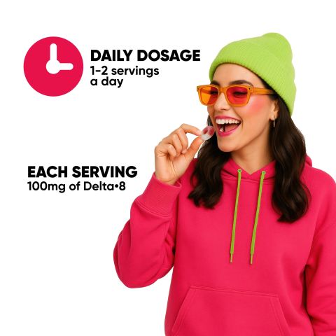 100mg Delta 8 Gummies - Sour Cherry Rings - Thumbnail 8