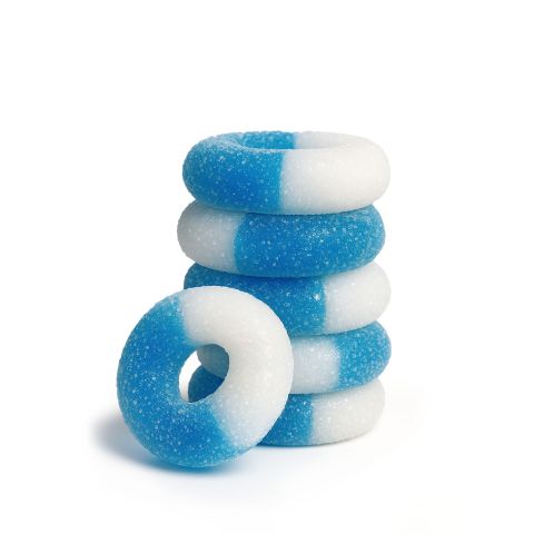 100mg Delta 8 Gummies - Sour Blue Raspberry Rings - Thumbnail 1