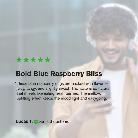 100mg Delta 8 Gummies - Sour Blue Raspberry Rings - Thumbnail 10