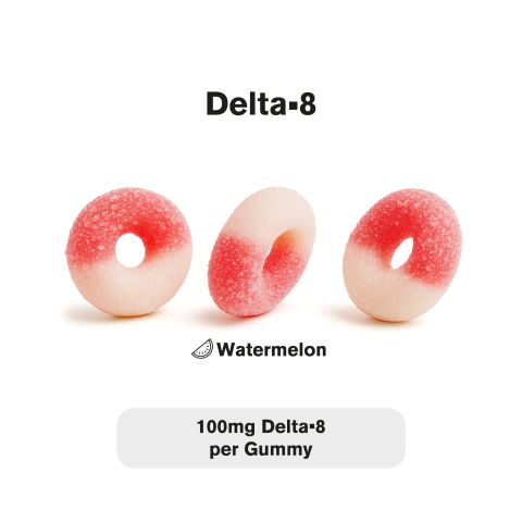100mg Delta 8 Gummies - Sour Watermelon Rings - Thumbnail 6