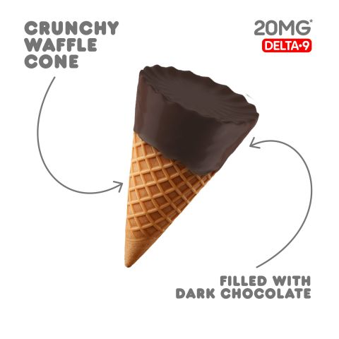 20mg Dark Chocolate Waffle Cones - Delta 9 - Thumbnail 4