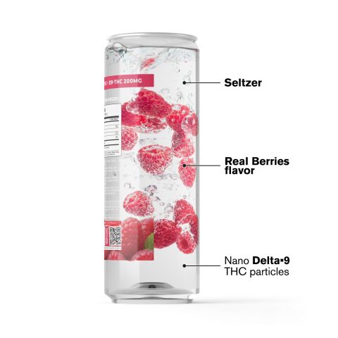200mg Raspberry THC Seltzer - D9 Nano - Fresh - Thumbnail 3