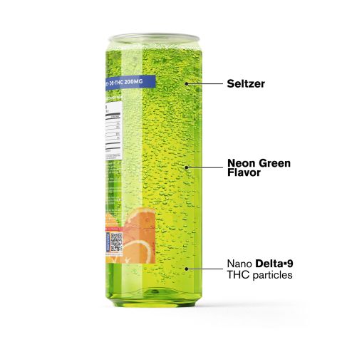200mg Neon Green THC Seltzer - D9 Nano - Fresh - Thumbnail 3