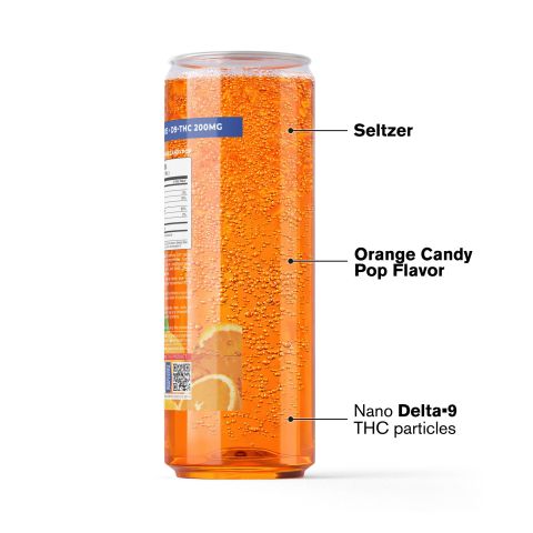 200mg Orange Candy Pop THC Seltzer - Delta 9 Nano - Fresh - Thumbnail 3