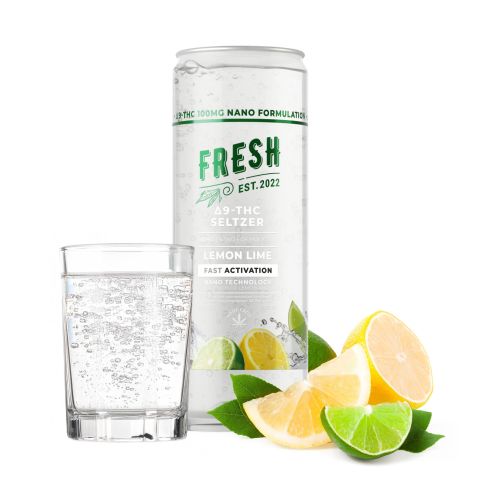 100mg Lemon Lime THC Seltzer - D9 Nano - Fresh - Thumbnail 2