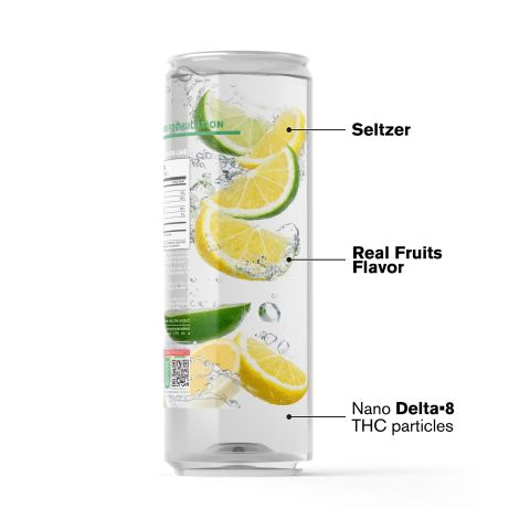 100mg Lemon Lime THC Seltzer - D9 Nano - Fresh - Thumbnail 3