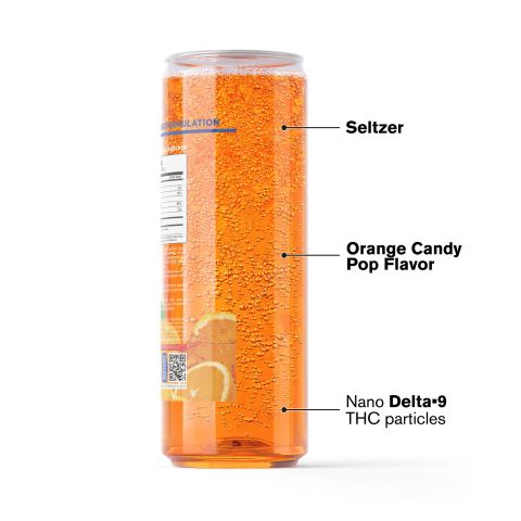 100mg Orange Candy Pop THC Seltzer - D9 Nano - Fresh - Thumbnail 3