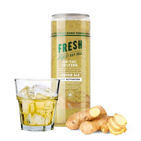 100mg Ginger Ale THC Seltzer - D9 Nano - Fresh - Thumbnail 2