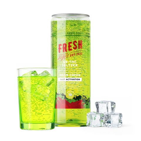 100mg Neon Green THC Seltzer - D9 Nano - Fresh - Thumbnail 2