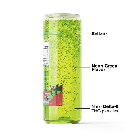 100mg Neon Green THC Seltzer - D9 Nano - Fresh - Thumbnail 3