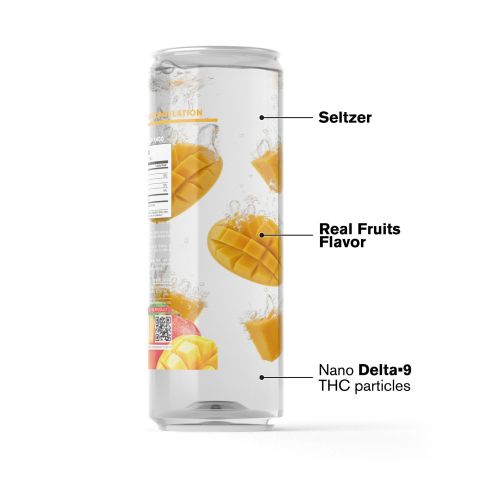 100mg Mango THC Seltzer - D9 Nano - Fresh - Thumbnail 3