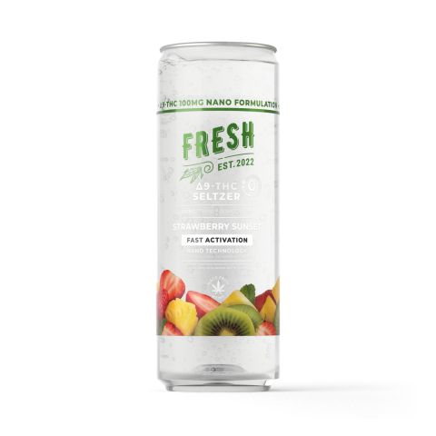 100mg Strawberry Sunset THC Seltzer - D9 Nano - Fresh - Thumbnail 1