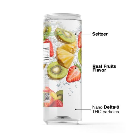 100mg Strawberry Sunset THC Seltzer - D9 Nano - Fresh - Thumbnail 3