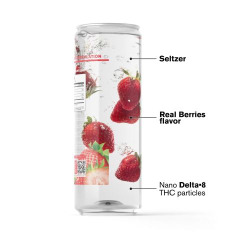 100mg Strawberry THC Seltzer - D9 Nano - Fresh - Thumbnail 3