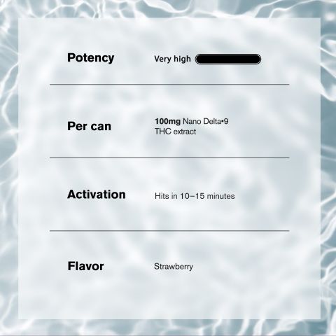 100mg Strawberry THC Seltzer - D9 Nano - Fresh - Thumbnail 5