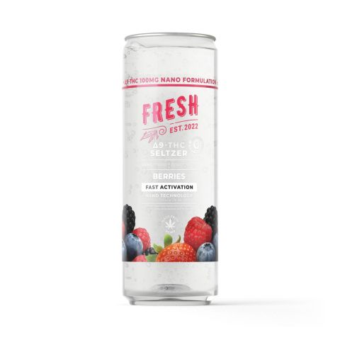 100mg Berries THC Seltzer - D9 Nano - Fresh - Thumbnail 1