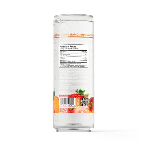 100mg Strawberry & Peach THC Seltzer - D9 Nano - Fresh - Thumbnail 7