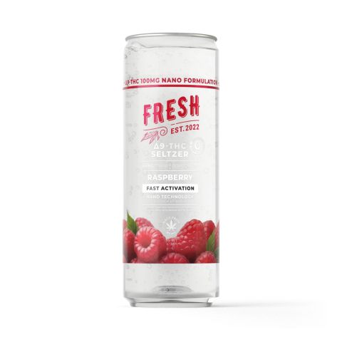 100mg Raspberry THC Seltzer - D9 Nano - Fresh - Thumbnail 1