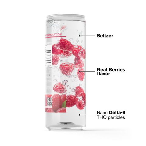 100mg Raspberry THC Seltzer - D9 Nano - Fresh - Thumbnail 3