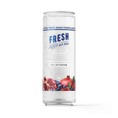 100mg Blueberry & Pomegranate THC Seltzer - D9 Nano - Fresh - Thumbnail 1