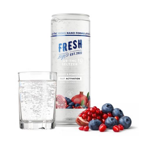 100mg Blueberry & Pomegranate THC Seltzer - D9 Nano - Fresh - Thumbnail 2
