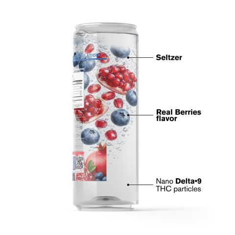 100mg Blueberry & Pomegranate THC Seltzer - D9 Nano - Fresh - Thumbnail 3