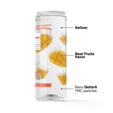 300mg Mango THC Seltzer - D8 Nano - Fresh - Thumbnail 3