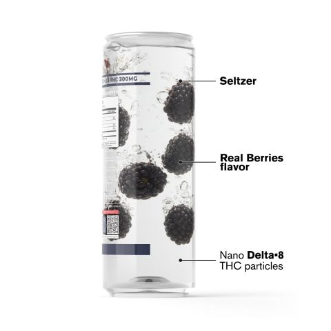 300mg Blackberry THC Seltzer - D8 Nano - Fresh - Thumbnail 3