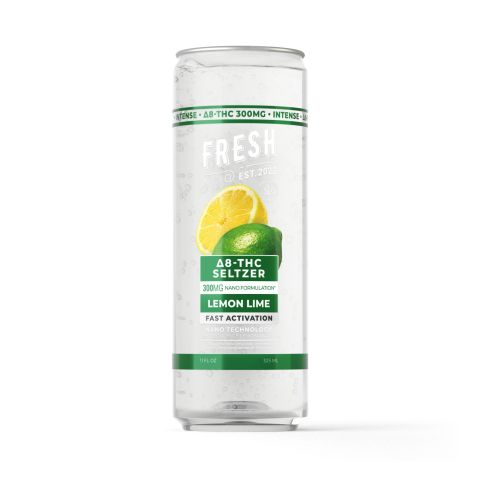 300mg Lemon Lime THC Seltzer - D8 Nano - Fresh - Thumbnail 1