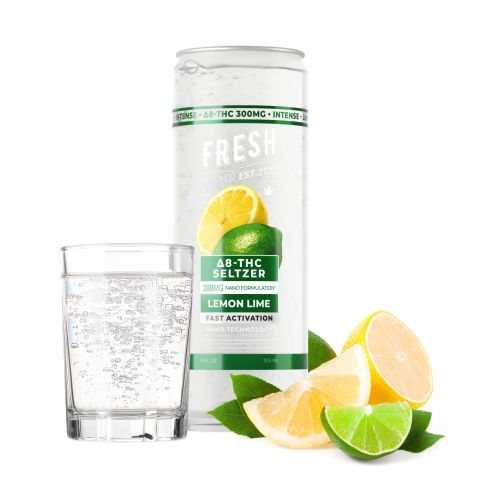 300mg Lemon Lime THC Seltzer - D8 Nano - Fresh - Thumbnail 2
