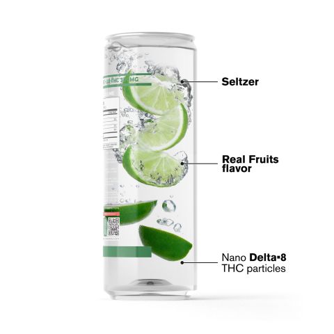 300mg Lime THC Seltzer - D8 Nano - Fresh - Thumbnail 3