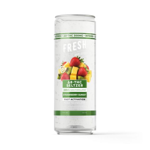 300mg Strawberry Sunset THC Seltzer - D8 Nano - Fresh - Thumbnail 1