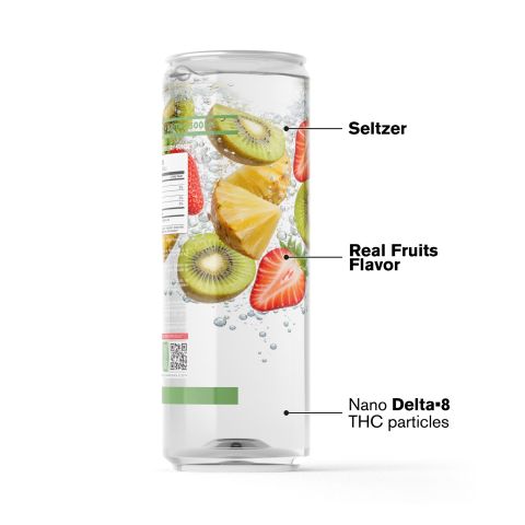 300mg Strawberry Sunset THC Seltzer - D8 Nano - Fresh - Thumbnail 3