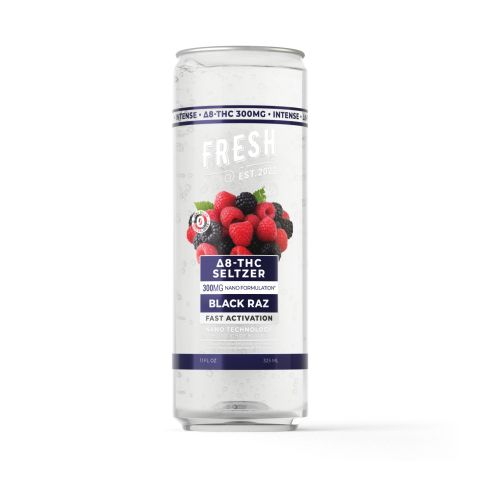 300mg Black Raz THC Seltzer - D8 Nano - Fresh - Thumbnail 1